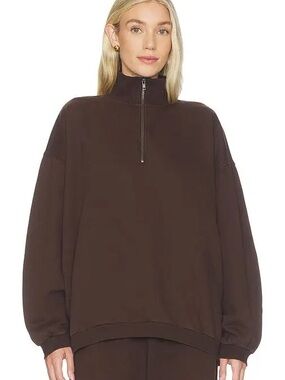 Skims Boyfriend Fleece Slouchy Quarter Zip Pullover